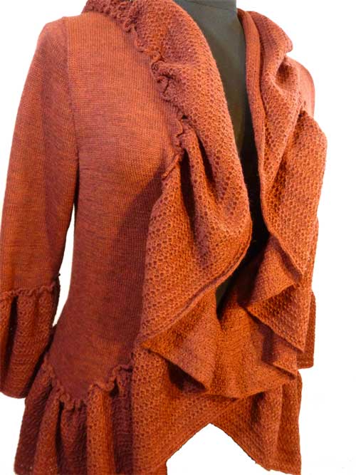 Ruffled Cardigan - Dynamic Pattern