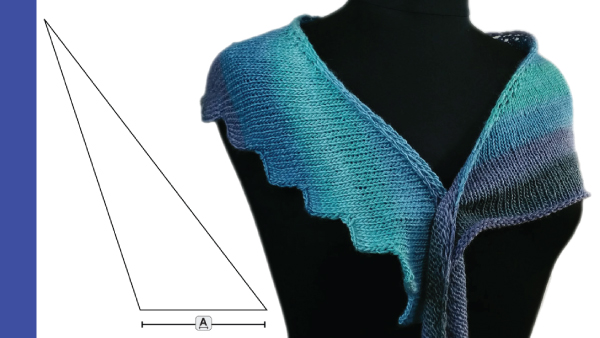 Asymmetric Swirl Shawlette Knit In Now Course