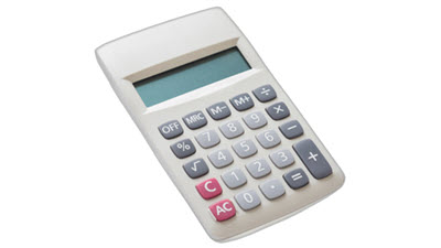 Too much math Calculator resting on knitting patterns, symbolizing the mathematical calculations often needed in machine knitting projects