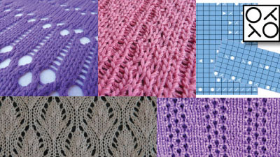 8 Ways to Knit Lace on a Knitting Machine Detailed view of machine-knitted lace swatches demonstrating different techniques and designs