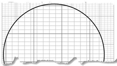 Knitters Graph Paper A sheet of specialized graph paper showing the rectangular grid pattern used for charting knitting designs, with squares proportioned to match knitting gauge