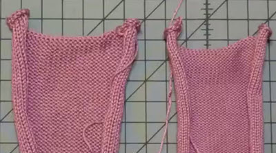 No-Roll Machine Knit Scarves Two machine-knitted stockinette stitch swatches demonstrating natural edge curling, a common characteristic of knitted fabric
