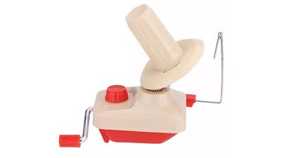 Yarn Twister for marled knitting A yarn twister device with two spindles, designed to combine two fine yarns into a marled effect yarn for knitting