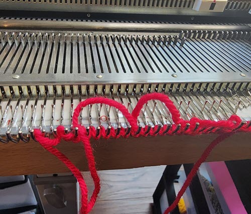Standard gauge knitting machine struggling to cast on with yarn that is too thick