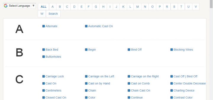 Machine Knitting Terms Glossary