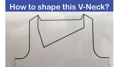 Slope vs Taper - Draft Angles for your Knitting Asymmetric V-neckline illustration showing the use of Knit it Now charting tools