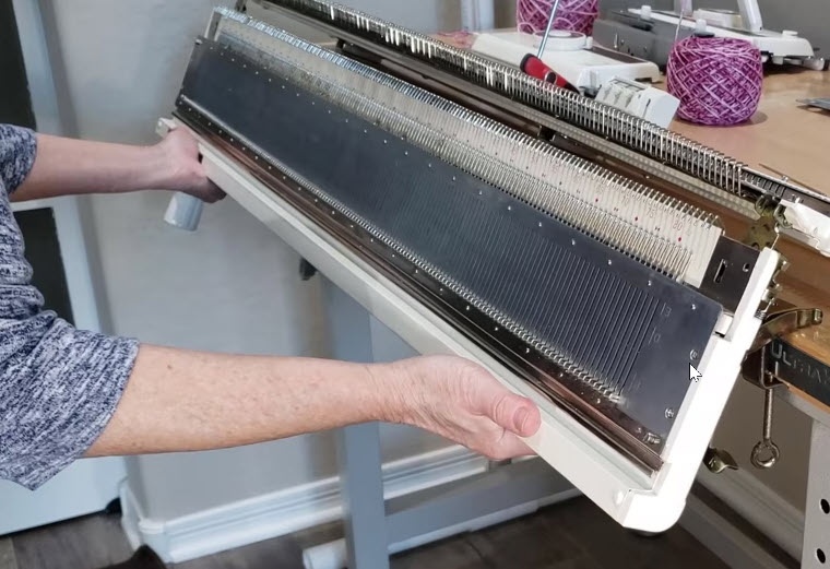 Knitting Machine Setup After Dropping the Ribber Knitting machine ribber attachment
