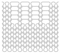Diagram demonstrating the Every Other Needle technique in machine knitting Every Other Needle machine knitting example