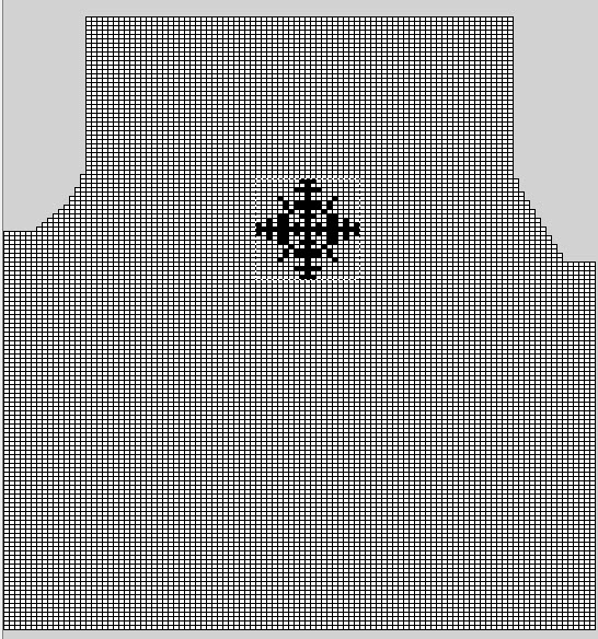 Isolated Motif technique in machine knitting, surrounded by a single color Isolated Motif technique in machine knitting