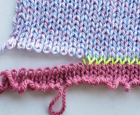 Open cast-on technique in machine knitting