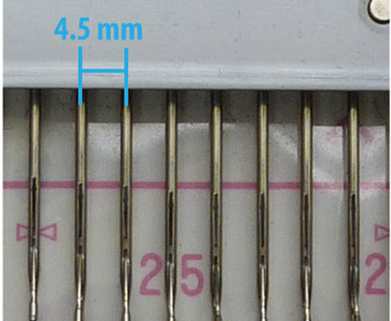 Pitch in machine knitting affects yarn compatibility and stitch size, measured in millimeters between needles. Pitch in machine knitting: needle distance and gauge