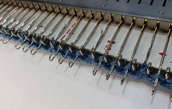 Machine Knitting Preparation Row Diagram