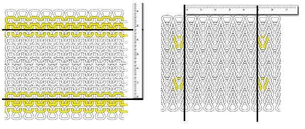 Knitted swatch sample for gauge testing