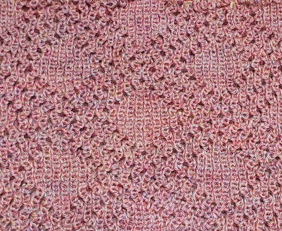 Punch Tuck Rib Pattern in Machine Knitting Machine knitted fabric featuring Punch Tuck Rib pattern