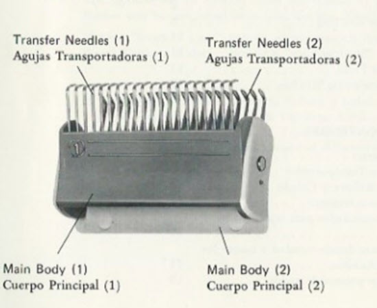 Shadow Lace Transfer Tool (Jaws) in machine knitting