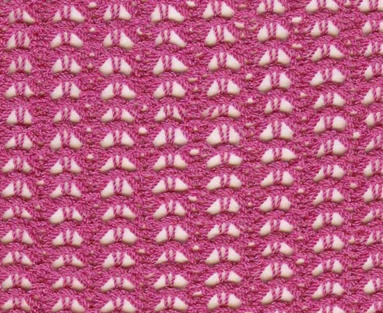 Tuck Lace technique combining tuck stitches and needles out of work Tuck Lace: Definition in Machine Knitting