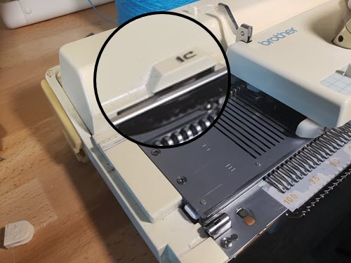 Turn Mark used to trigger patterning in Brother electronic knitting machines Turn Mark in Brother electronic machine knitting