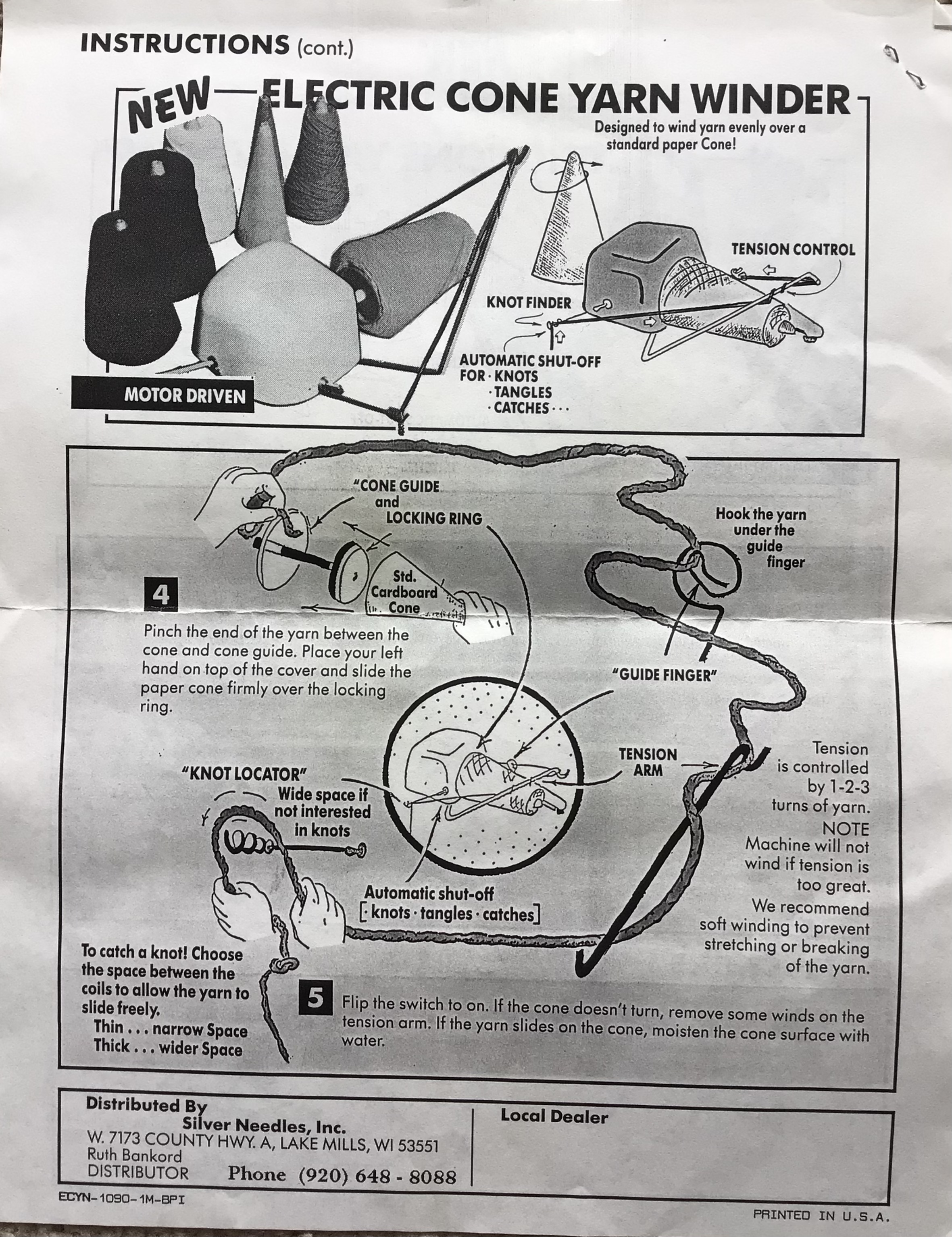 Silver Needles electric cone winder
