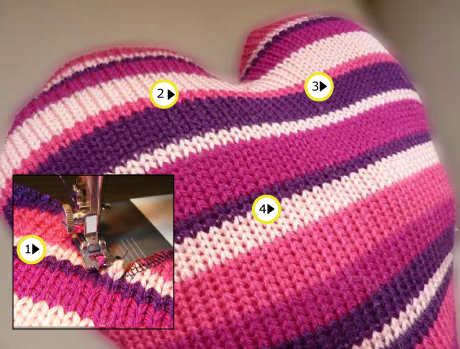 machine knit cut n sew pillow