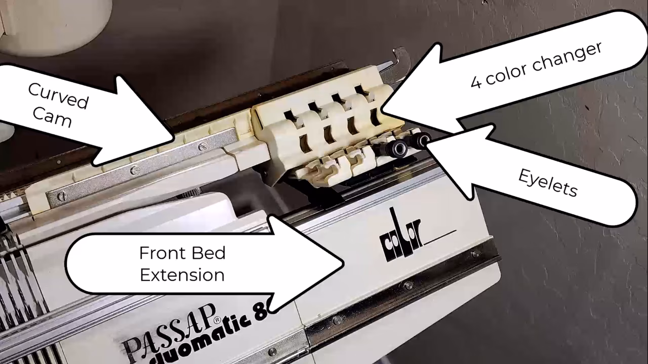 Attach 4 color Changer (Passap DM80) Tutorial for Machine Knitting