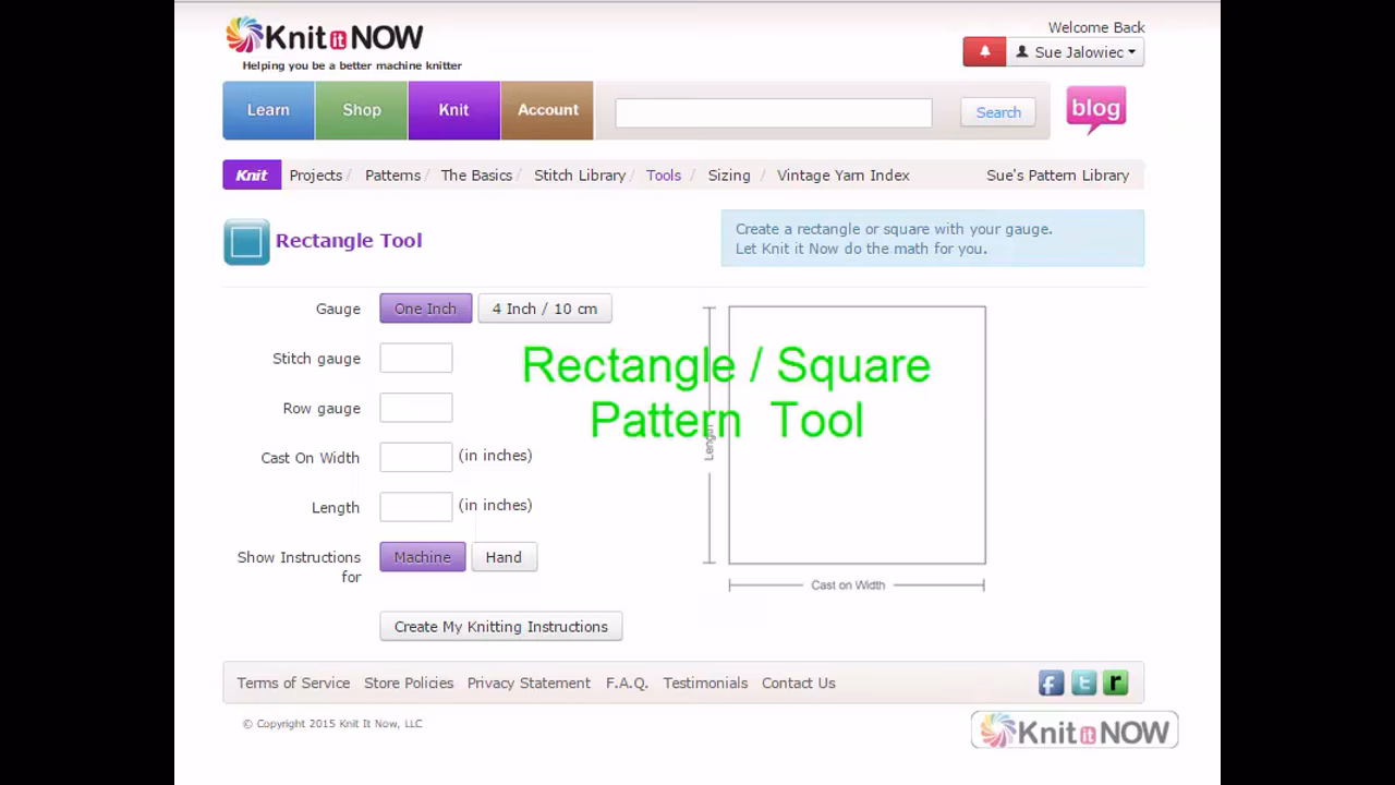 Knitter's Math Tools - Rectangles and Squares Tutorial for Machine Knitting