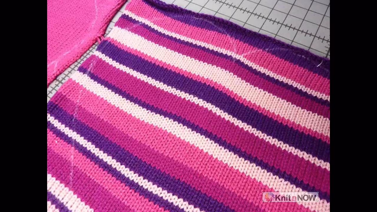 Sew and Cut Striped Pillow Tutorial for Machine Knitting