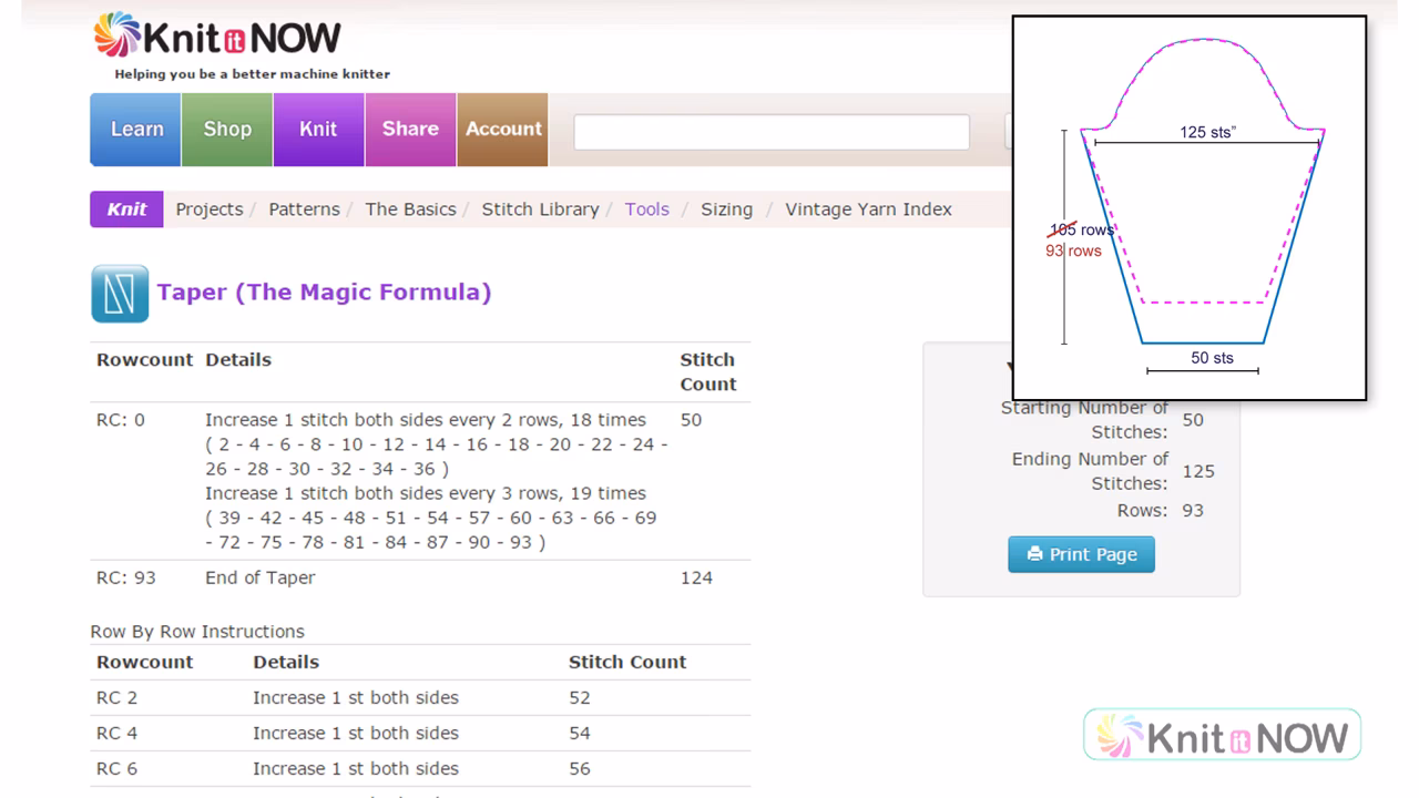 Tool: Magic Formula (stitches) Tutorial for Machine Knitting