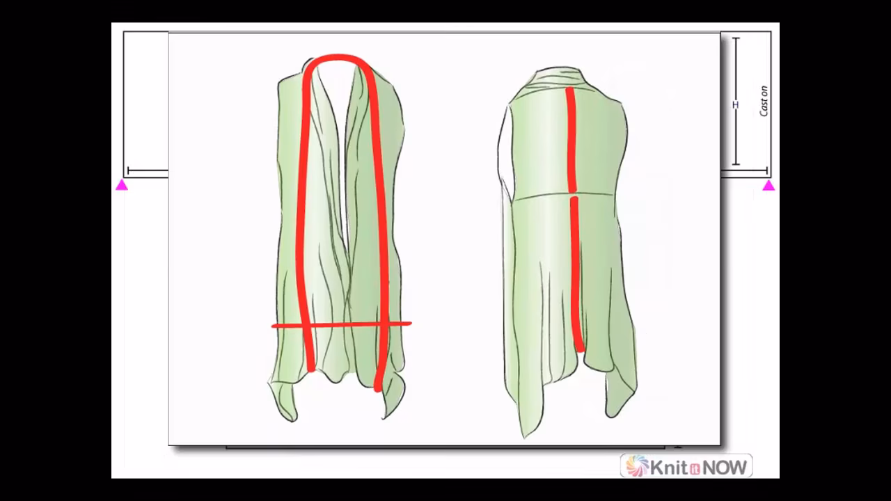 Waterfall Vest Adjust Length Tutorial for Machine Knitting