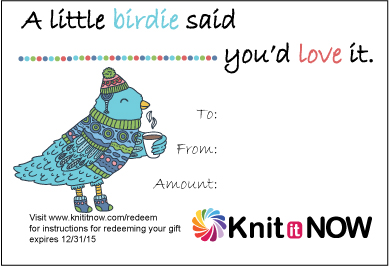 Gift Certificate by Knit it Now